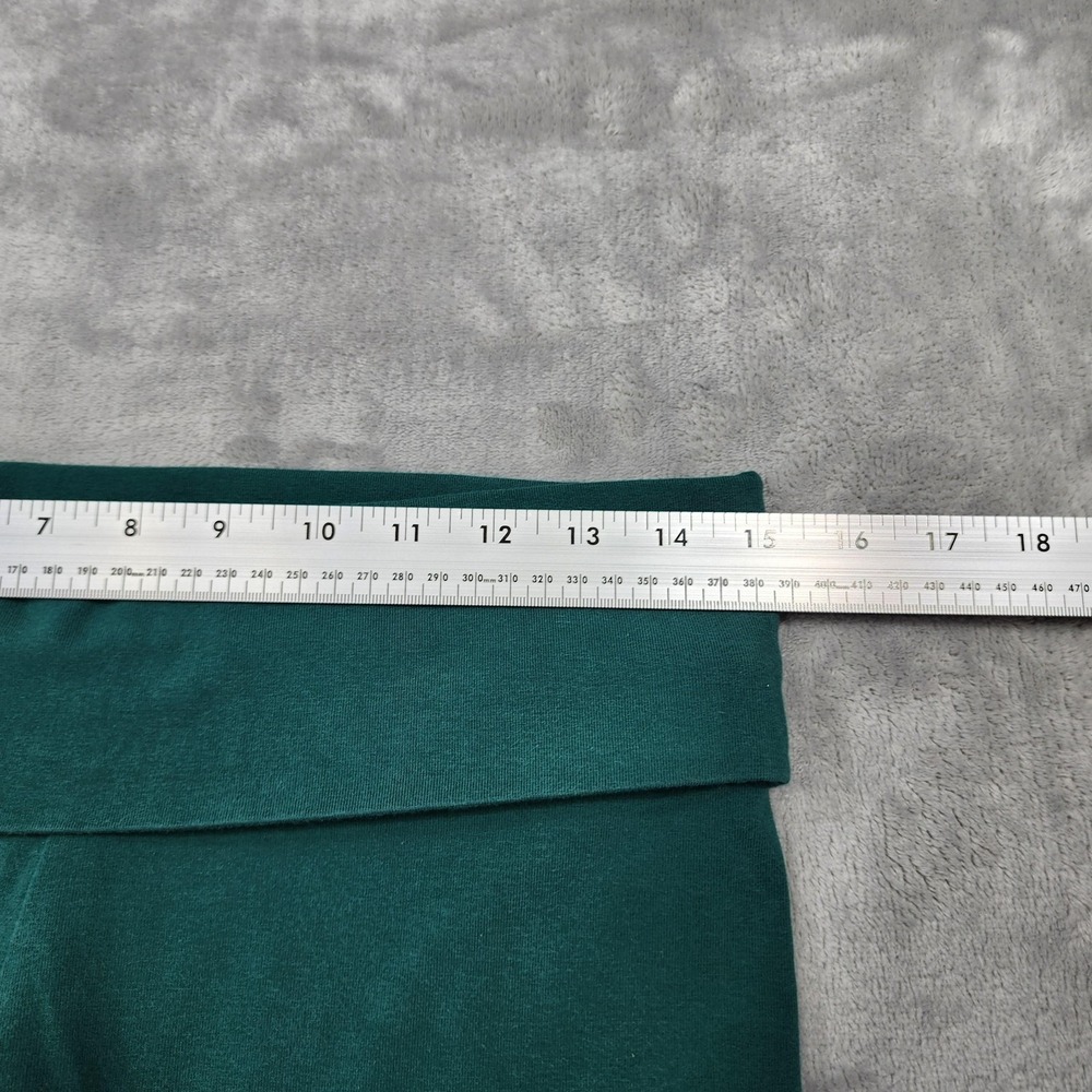 PINK Victoria's Secret Leggings Womens M Green Foldover Waist Ankle Yoga Stretch - Picture 7 of 11